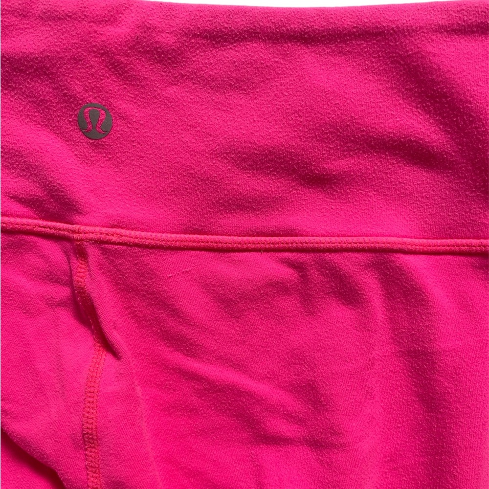 Lululemon Wunder Under Crop reversible legging Paris Pink Barbie hot Pink 8 - Picture 10 of 14